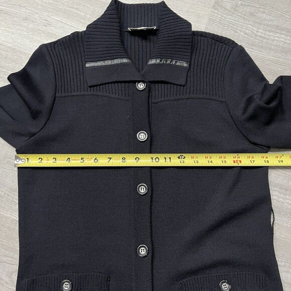 St John Sport Cardigan Coat Petite Small Black - Picture 6 of 6